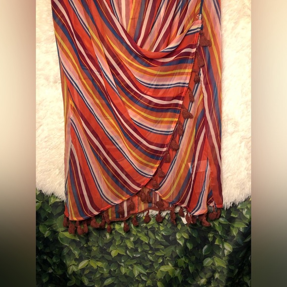 Striped Multicolor Sleeveless Coverup Dress - Picture 3 of 12